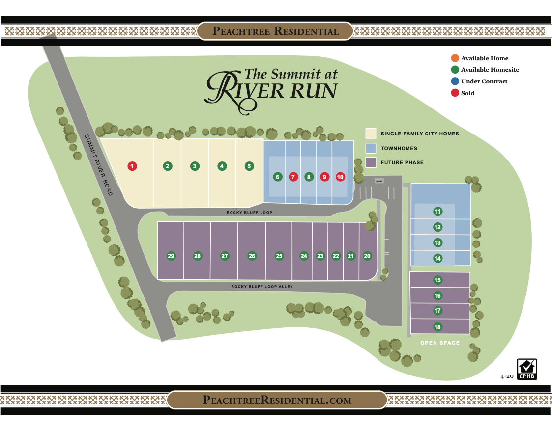 Summit at River Run New Homes in Davidson NC Peachtree Residential