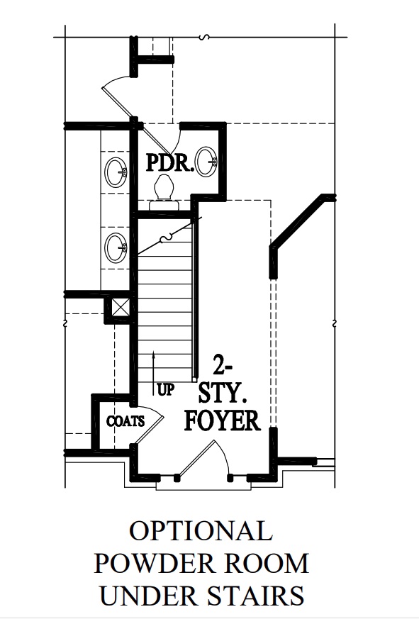 Tuscany Optional Powder Room Under Stairs Peachtree Residential