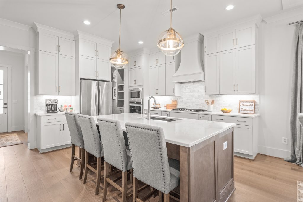 interior white and gray kitchen in Charlotte