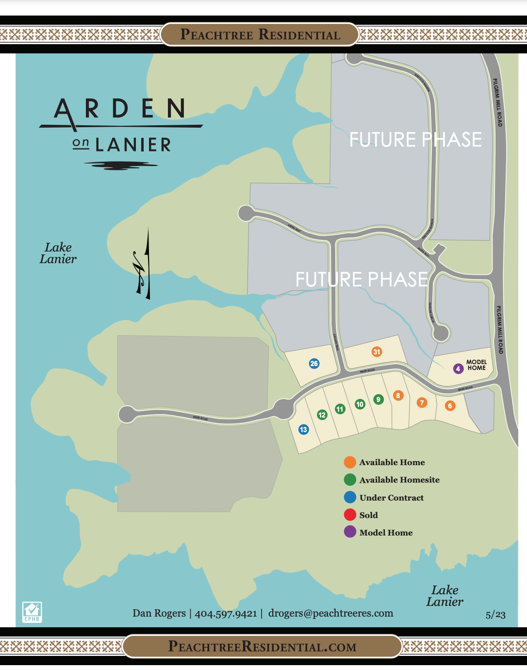 Arden on Lanier site map