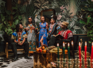 a family celebrating kwanzaa