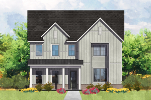 virtual rendering of Glenville floor plan exterior available at Davidson Woods in Charlotte