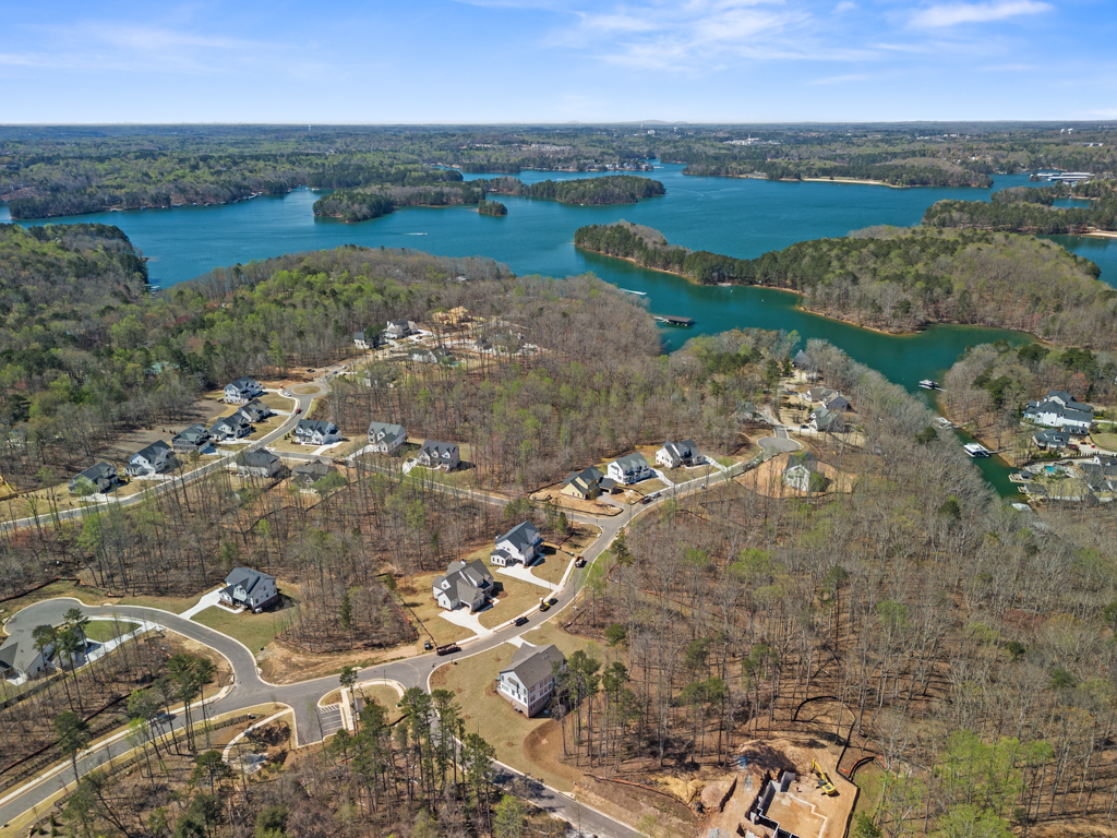 overview of Peachtree Residential homes at Arden on Lanier near Lake Lanier